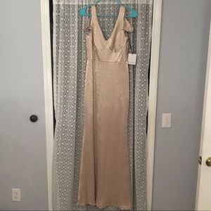 Rose Gold Calvin Klein formal evening gown